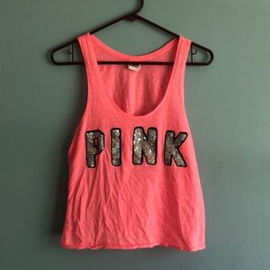PINK  tank top .